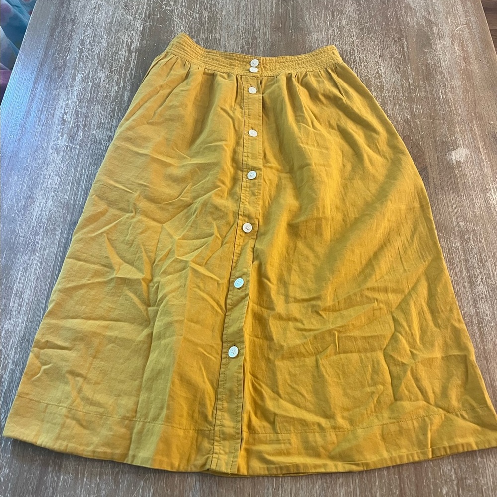 Madewell Yellow Linen Skirt